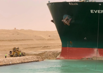 Massive Container Ship Blocks Suez Canal