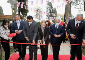Ambassador Degnan Opens Ninth American Corner in Georgia with Mayor Zaur Tabatadze