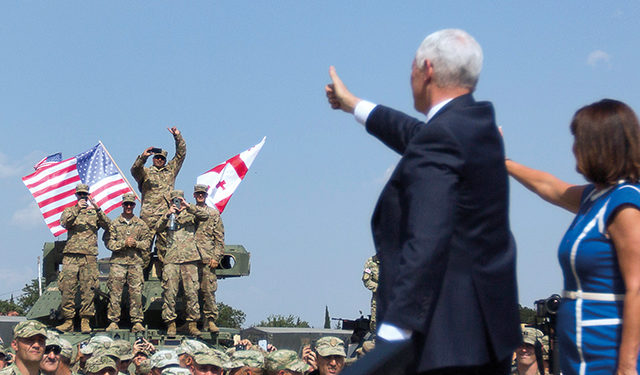 Vice President Mike Pence in Tbilisi, in 2017. Official White House photo by D. Myles Cullen