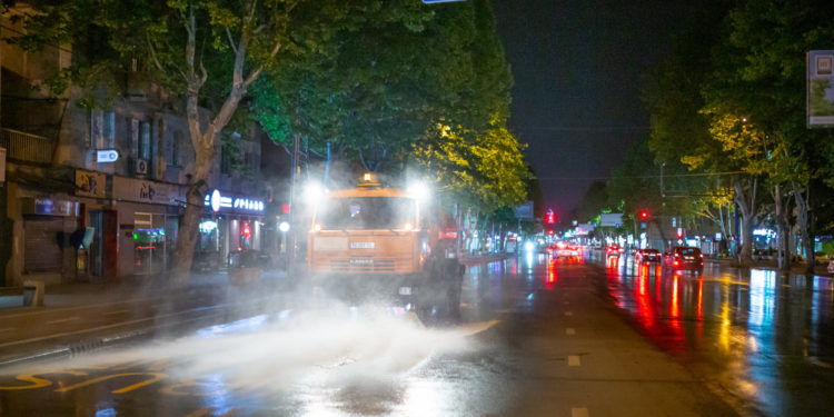 Road Cleaning Works Start in Tbilisi