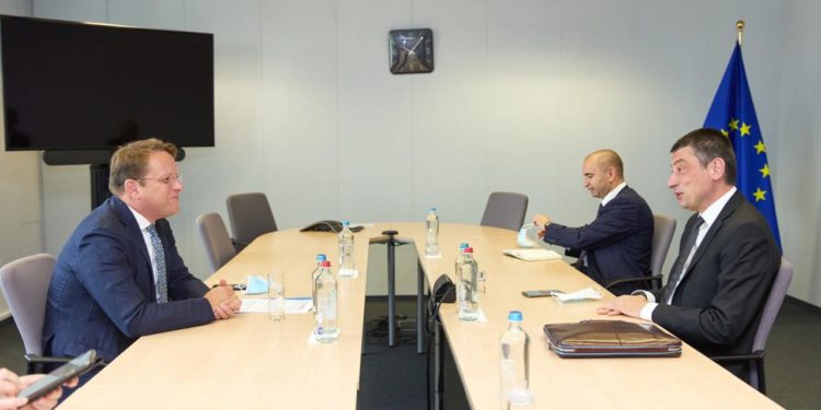 Ex-PM, Now Opposition Party Chair Gakharia Meets with Western Partners in Brussels