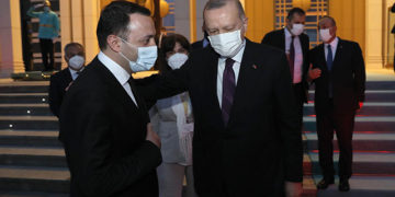 The Prime Minister of Georgia welcomes the Prime Minister of Ukraine, both eager for their countries to join NATO. Source: Facebook