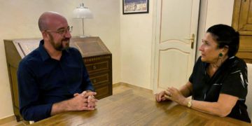 President of Georgia Meets with Charles Michel in France