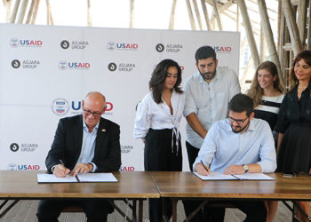 USAID/Georgia Mission Director Peter Wiebler and the directors of Adjara Group signed an MoU affirming their commitment to jointly advancing sustainable and inclusive economic development