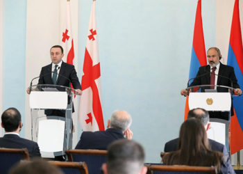 The Armenian PM on a visit to Tbilisi on September 8. Source: 1TV