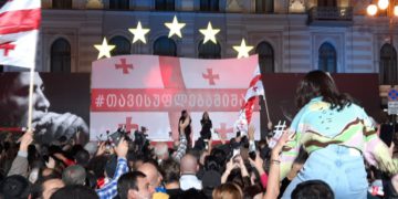 Thousands Gather on Rustaveli and Freedom Square to Support the “Free Misha” Campaign