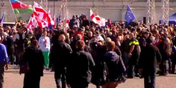 Rally in Support of Mikheil Saakashvili ongoing Near Rustavi Prison