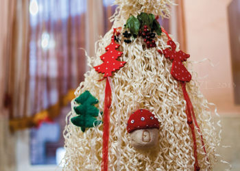 A traditional Georgian "chichilaki" tree. Georgians believe that it resembles the famous beard of St. Basil the Great, who is thought to visit people during Christmas. It is also a symbol of hope. Every year, people buy chichilakis and decorate them with small fruits and berries. The chichilakis are then ceremoniously burned the day before the Georgian Orthodox Epiphany on 19 January to symbolize the passing of the previous year's troubles. Photo by Irma Laghadze