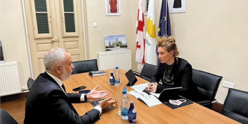 Head of the Georgian Maritime Transport Agency Tamar Ioseliani held a meeting with Deputy Minister of Shipping of Cyprus Vassilios Demetriades. Source: Maritime Transport Agency of Georgia