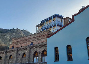 A combination of traditional Georgia balconies, Persian arched windows, and brick gothic-style arches in the heart of Tbilisi’s Old City district. Photo by Mike Godwin/GT