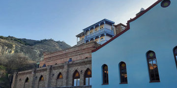 A combination of traditional Georgia balconies, Persian arched windows, and brick gothic-style arches in the heart of Tbilisi’s Old City district. Photo by Mike Godwin/GT