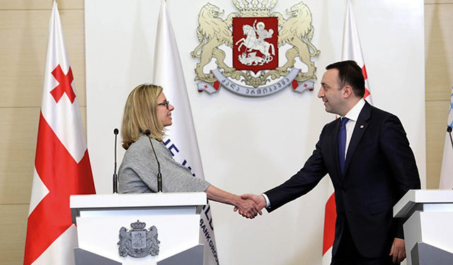 The World Bank Vice President for Europe and Central Asia Anna Bjerde announced that the World Bank was eager to participate in the development of a new strategy for Georgia after meeting with Prime Minister Irakli Garibashvili in 2021. Image source: agenda.ge