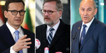 The prime ministers of Poland, Slovenia, and the Czech Republic departed on a train bound for Kyiv on Tuesday