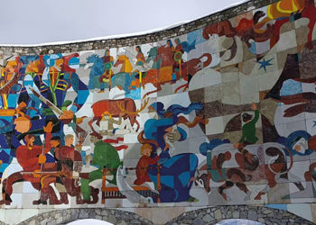 The Russian Georgian Friendship Monument in Gudauri. Source: DestiMap