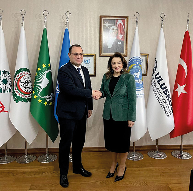 On December 16, 2021, the Ambassador of Georgia, Giorgi Janjgava, met with the President of the International Investment and Business Confederation of Turkey (ULUSKON), Nezaket Emine to discuss the prospects of investing in Georgia in the post-pandemic conditions and the possibilities of a working visit of the representatives of the Confederation to Georgia in the future.