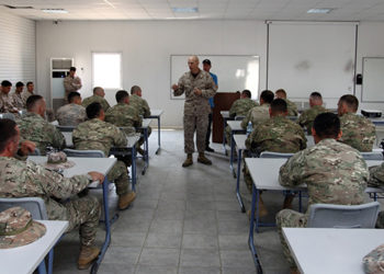Georgian soldiers receive classes from the United States Marine Corps in the National Training Center “Krtsanisi”. Source: Georgian Ministry of Defense