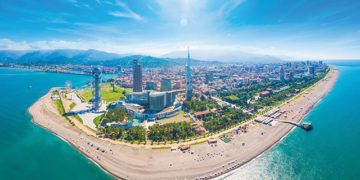 Batumi’s beachfront from the air. Image: IgorZh/Shutterstock