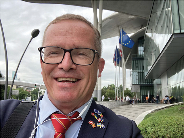 Fehlinger in Tbilisi during a visit to promote EU membership for Georgia. Source: Gunther Fehlinger via Twitter