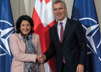 NATO Secretary General Jens Stoltenberg and the President of Georgia, Salome Zurabishvili during a meeting in March 2019. Source: NATO