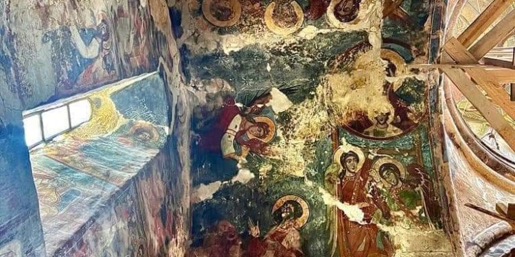Unique Frescoes of Georgia’s XIII Century Pitareti Monastery In Danger