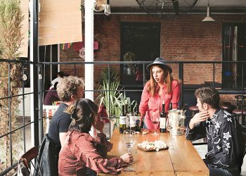 Nina Naskidashvili (center), founder of Rebel Sommelier