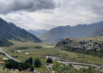 The Georgian Military Road through the Jvari Pass north of Gudauri. Photo by Mike Godwin