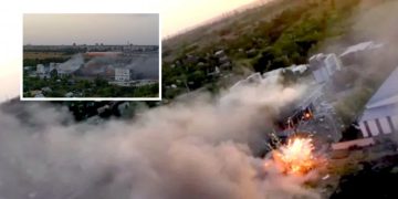 Base of Russian-Abkhaz Battalion ‘Pyatnashka’ Burning in Donetsk