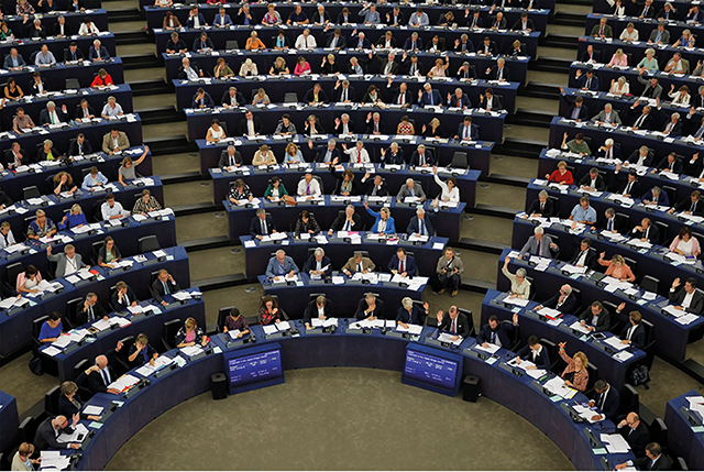 Members of the European Parliament during a voting session at the parliament's seat in France. Vincent Kessler/Reuters