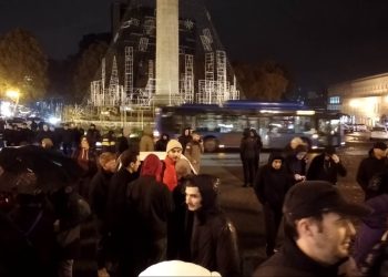 Citizens Protest Tbilisi New Year Slogan – “City of Peace” on Freedom Square