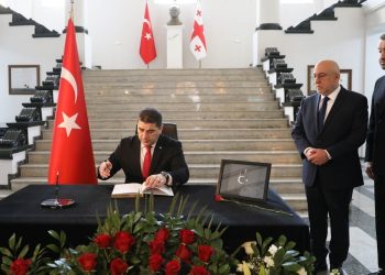 Speaker signs condolence book at Embassy of Turkey