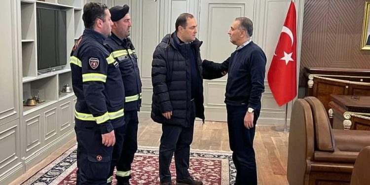 Employees of Embassy of Georgia arrive in disaster area in Turkey