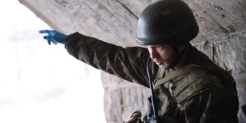A Ukrainian soldier in Bakhmut, Ukraine, on February 6. Source: Anadolu Agency | Getty Images
