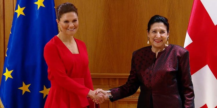 Georgian President hosts Crown Princess of Sweden