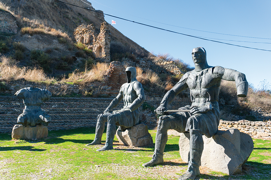 Memorial of Georgian Warrior Heroes consisting of sculptures of Georgian Warriors