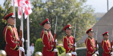 Georgian Honor Guard at the military cemetery near Tbilisi. Photo source: Press Office of the Government Administration