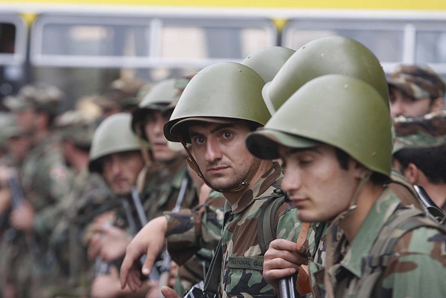 Georgian National Guardsmen during the Russian invasion of Georgia, 2008. Photo source: Press Office of the Government Administration