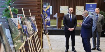 Prime Minister Irakli Garibashvili on a visit to the European Union Monitoring Mission HQ in Georgia this week. Source: EUMM