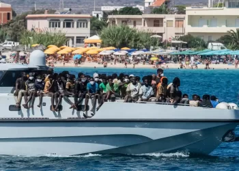 Asylum seekers arriving to Italy’s Lampedusa on 15 September. Photograph: Alessandro Serranò/AFP/Getty Images