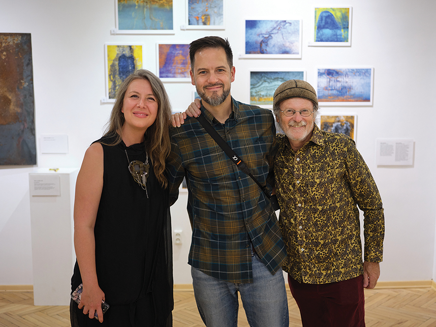 Michelle with Eli Moyer, Director of Caucasus Culture Exchange, and Tony Hanmer at the opening of RUST exhibition. Photo by Chris Noh