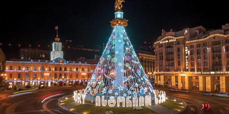 The Liberty Square "Christmas Tree" 2022. Source: georgiantravelguide