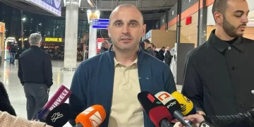 Levan Khabeishvili talking about Ben Mallet's refused access in Georgia picture from interpress news