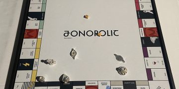 Prototype of the Monopolia board game. Photo by Mariam Kartvelishvili