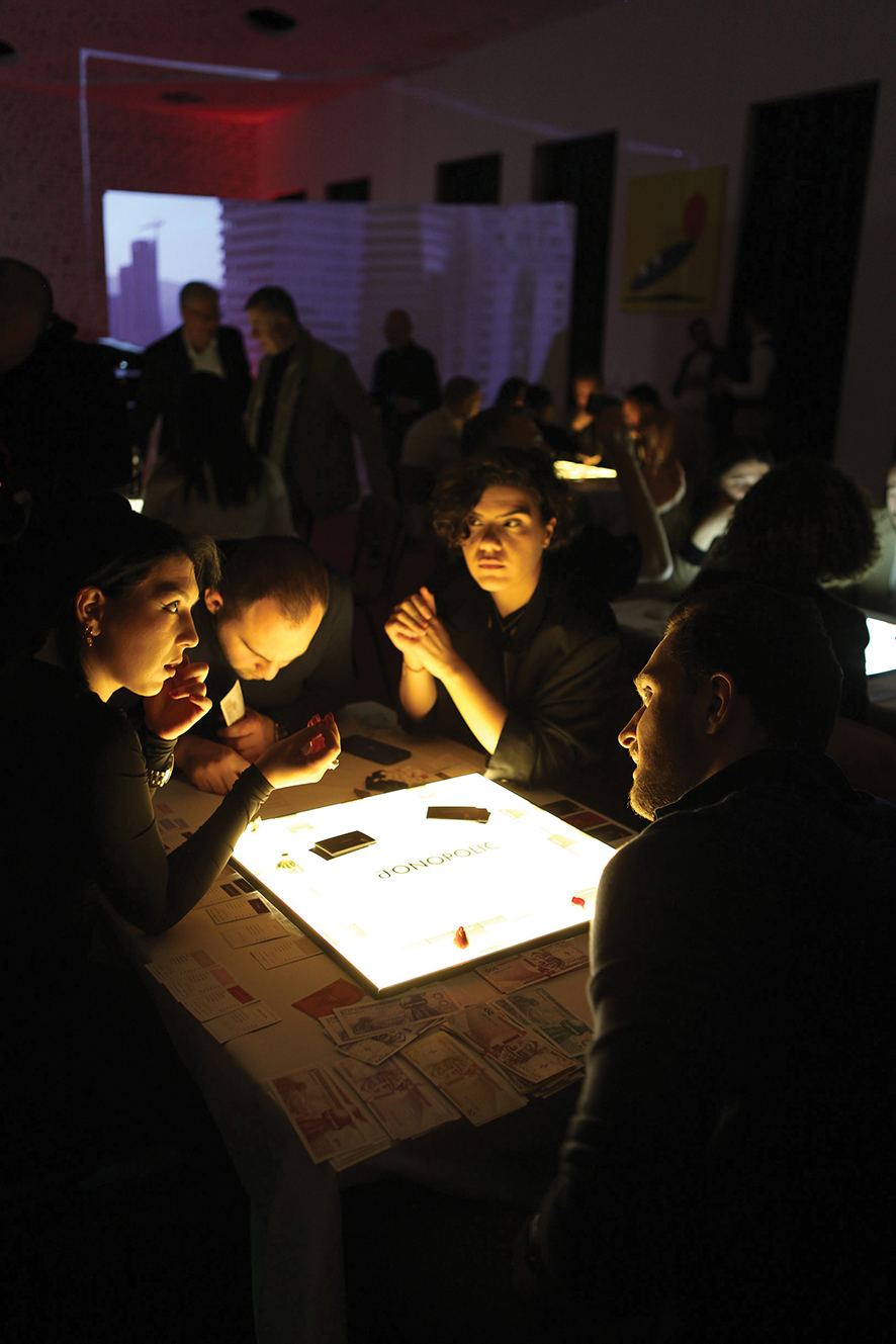 Guests playing Monopolia at “Les Soirées Monopolia” on December 4. Photo by Mariam Kartvelishvili