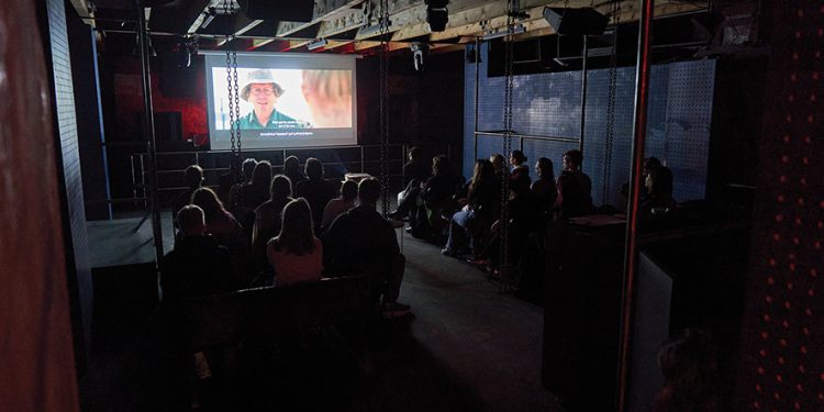 People join to watch one of the documentaries hosted at the International Green Film Festival. Photo by Mikheil Matko