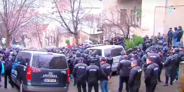 Alt-Info members rally at activist’s house for paint attack on St. Matrona icon depicting Stalin