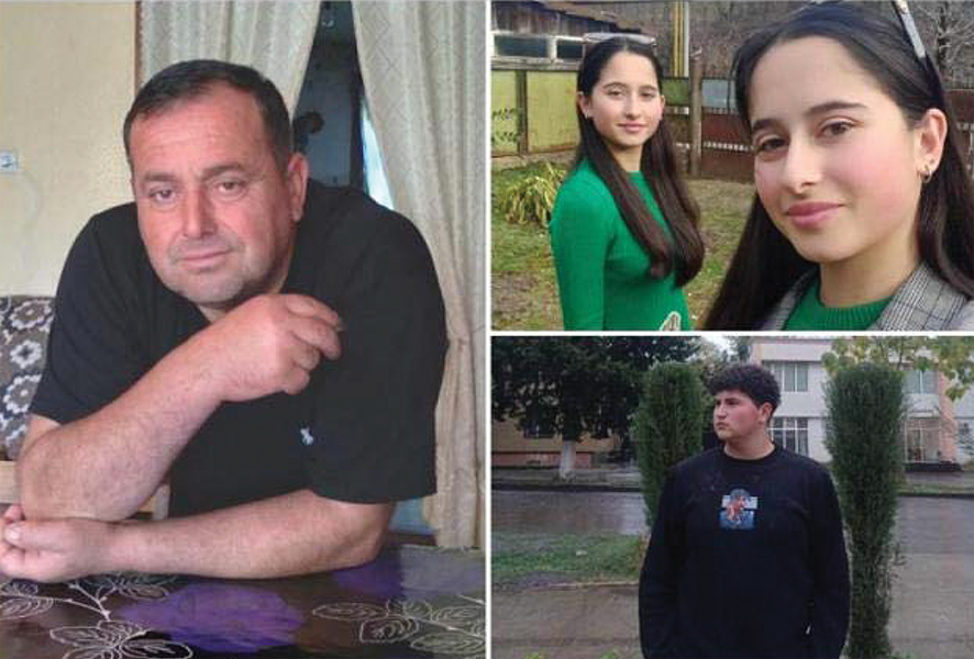 Twin sisters Anna and Keti, brother David and their father, killed in the Baghdati landslide. Source: Facebook