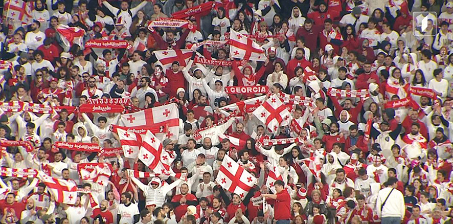 Georgian fans celebrate Georgia's win. Source: FB