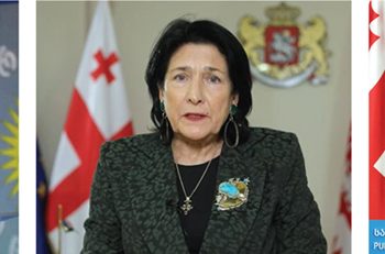 GD's Mamuka Mdinaradze, President Salome Zurabishvili and Georgia's Public Defender Levan Ioseliani