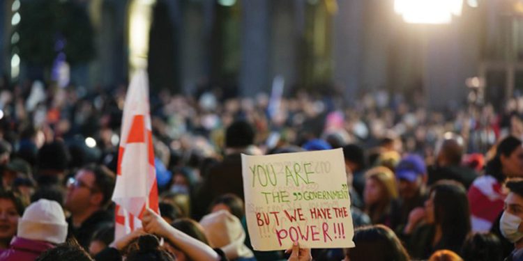 Georgia's youth protest the government's decision to introduce the foreign agents bill. Source: FormulaNews