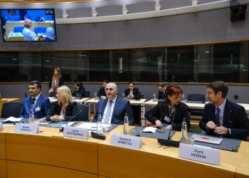 Natia Turnava and Lasha Khutsishvili participate in the economic and financial roundtable dialogue of the EU